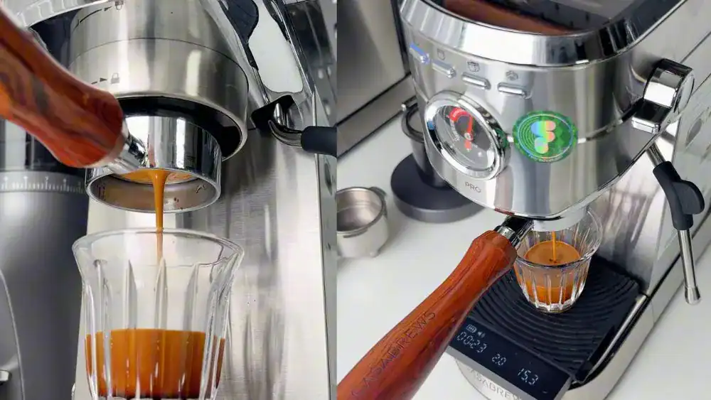casabrews-5418-pro-espresso-machine-bottomless shot 2